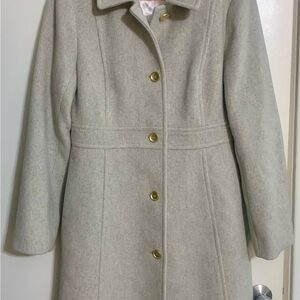 J Crew Heather Grey Trench Coat with Notched Collar